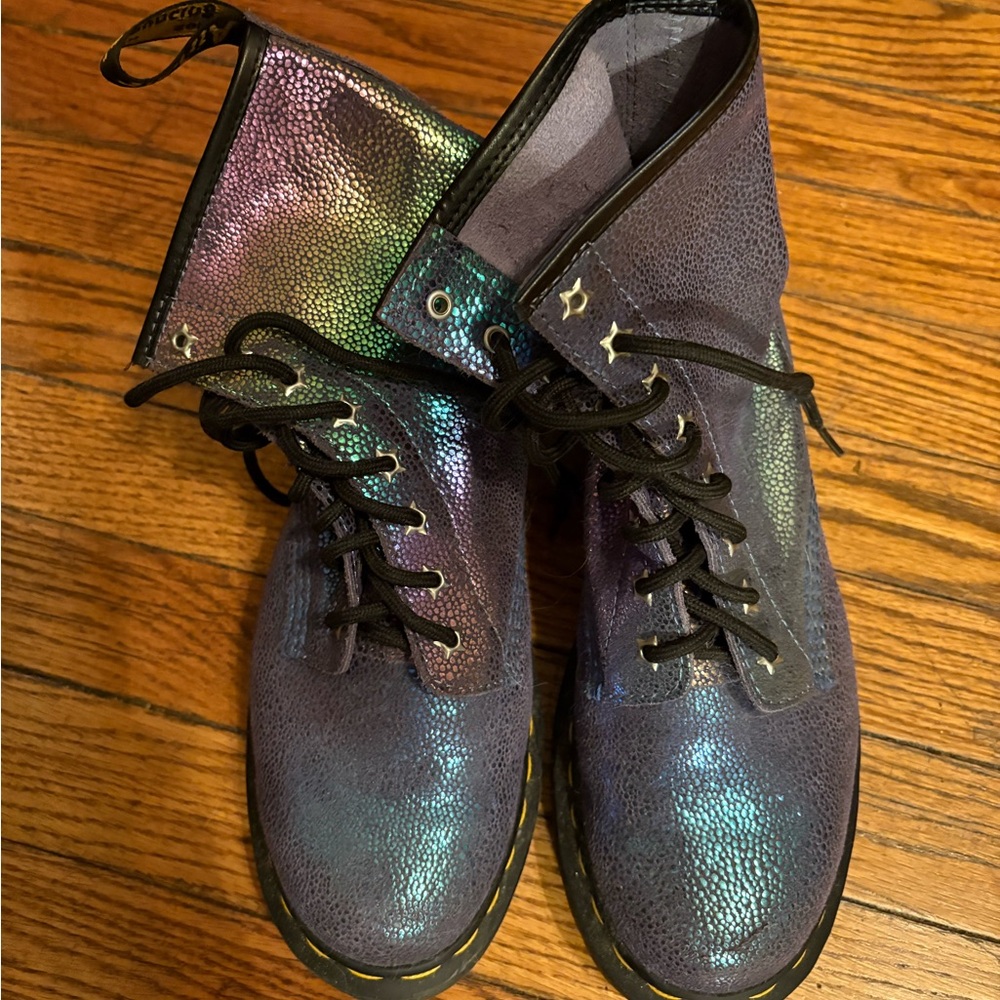 Dr. Martens Iridescent “Mermaid” Lace-Up Boots